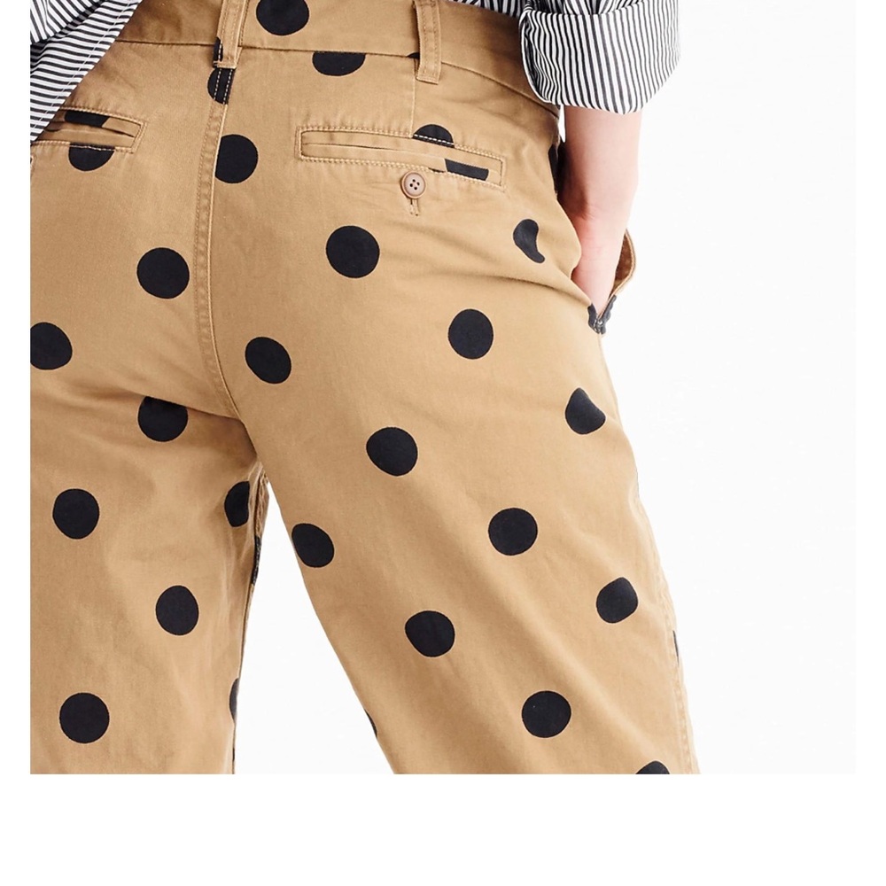 J. Crew Tan Polka Dot Pants
